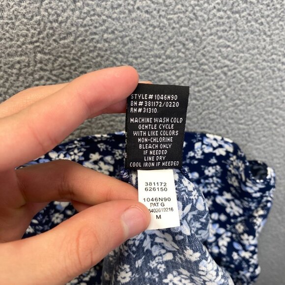 iz BYER Women's Blue Ruffled Blouse Top Size M,Floral Blue - Picture 6 of 9